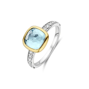 TI SENTO Cushion sormus, keltakullattua hopeaa ja zirkonit, 12414TY