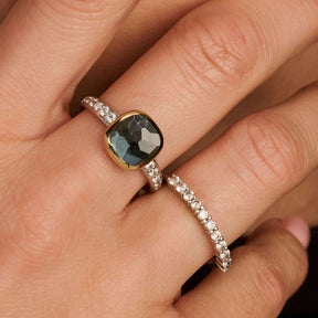 TI SENTO Cushion sormus, keltakullattua hopeaa ja zirkonit, 12414TY