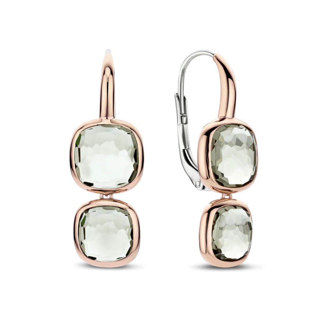 TI SENTO Double Cushion korvakorut, rosekullattua hopeaa ja zirkonit, 78055GR