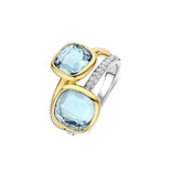 TI SENTO Double Cushion sormus, keltakullattua hopeaa ja zirkonit, 12412TY