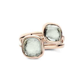 TI SENTO Double Cushion sormus, rosekullattua hopeaa ja zirkonit, 12413GR