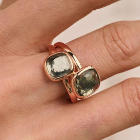 TI SENTO Double Cushion sormus, rosekullattua hopeaa ja zirkonit, 12413GR