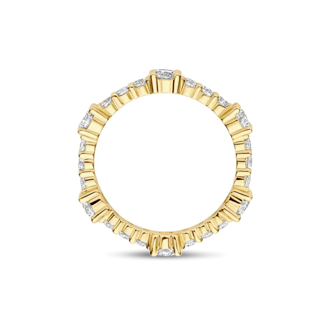 TI SENTO Eternity Tennis sormus, keltakullattua hopeaa ja zirkonit, 12428ZY