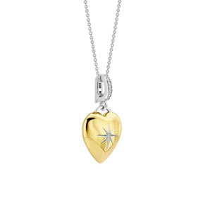 TI SENTO Heart kaulakoru, keltakullattua hopeaa ja zirkonit, 6862ZY