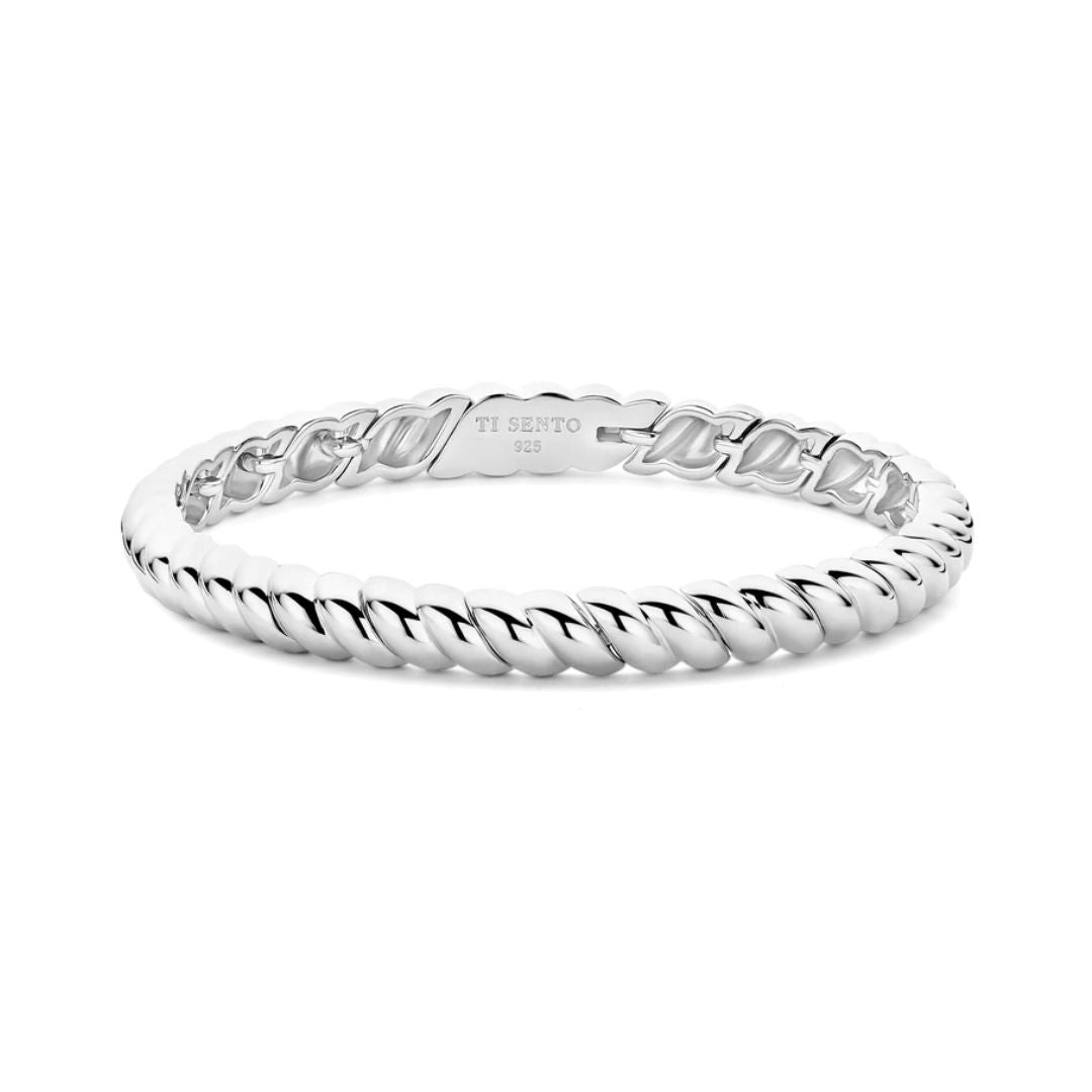 TI SENTO Ribbed rannerengas, hopeaa 23095SI