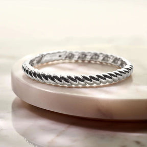 TI SENTO Ribbed rannerengas, hopeaa 23095SI