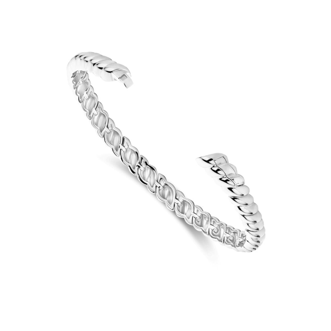 TI SENTO Ribbed rannerengas, hopeaa 23095SI