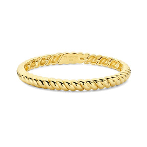 TI SENTO Ribbed rannerengas, keltakullattua hopeaa, 23095SY