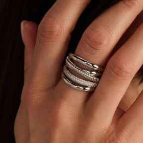 TI SENTO Structure sormus, hopeaa ja zirkonit, 12421ZI