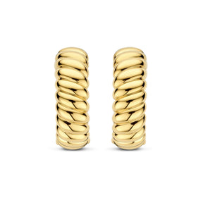 TI SENTO Vintage Ribbed rengaskorvakorut, keltakullattua hopeaa, 78066SY