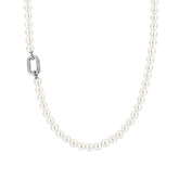 TI SENTO kaulakoru, hopeaa ja valkoiset helmet, 34050PW/45