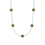 TI SENTO kaulakoru keltakullattua hopeaa ja khakinväriset kristallit 34078KA