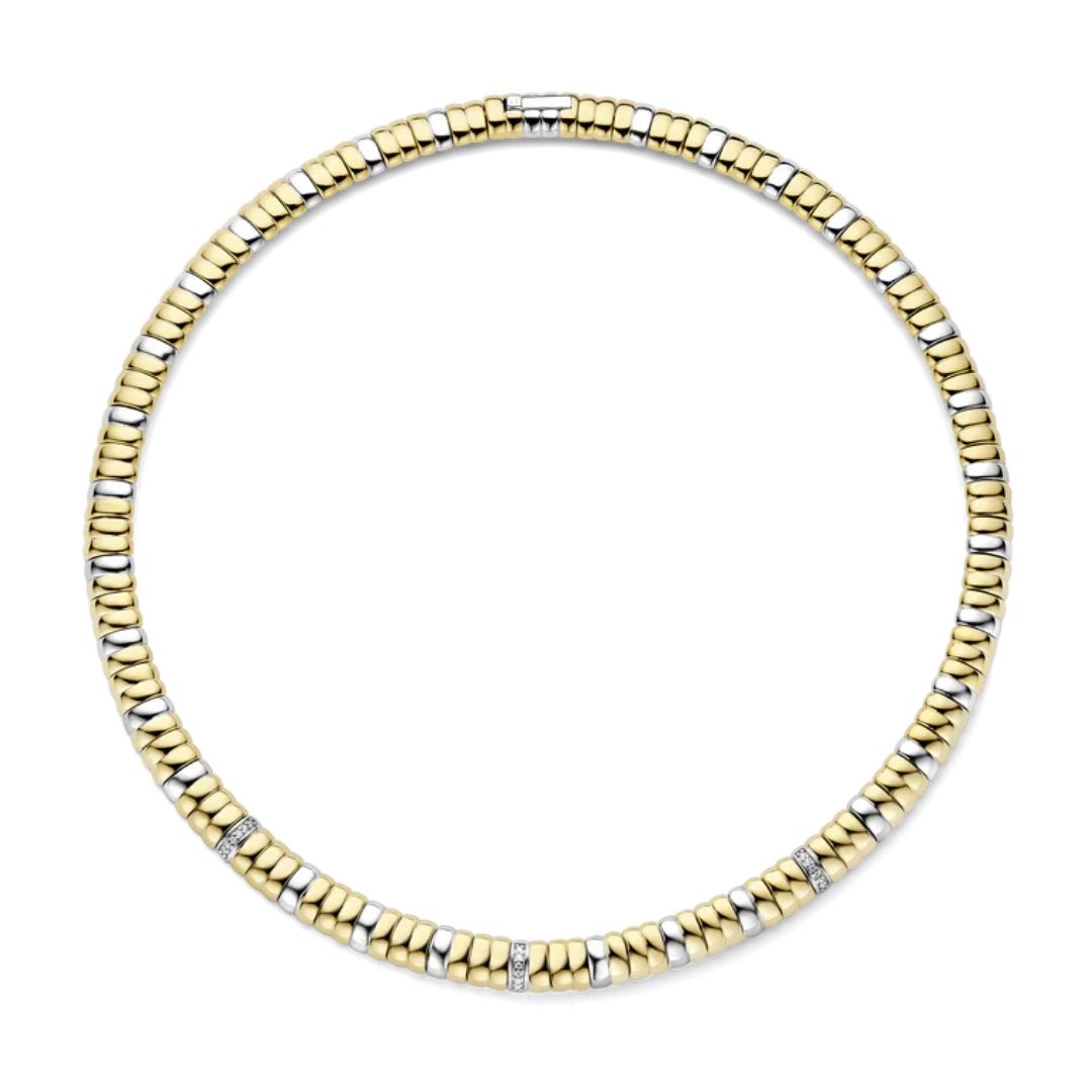 TI SENTO kaulakoru, keltakullattua hopeaa ja zirkonit, 34100ZY/44