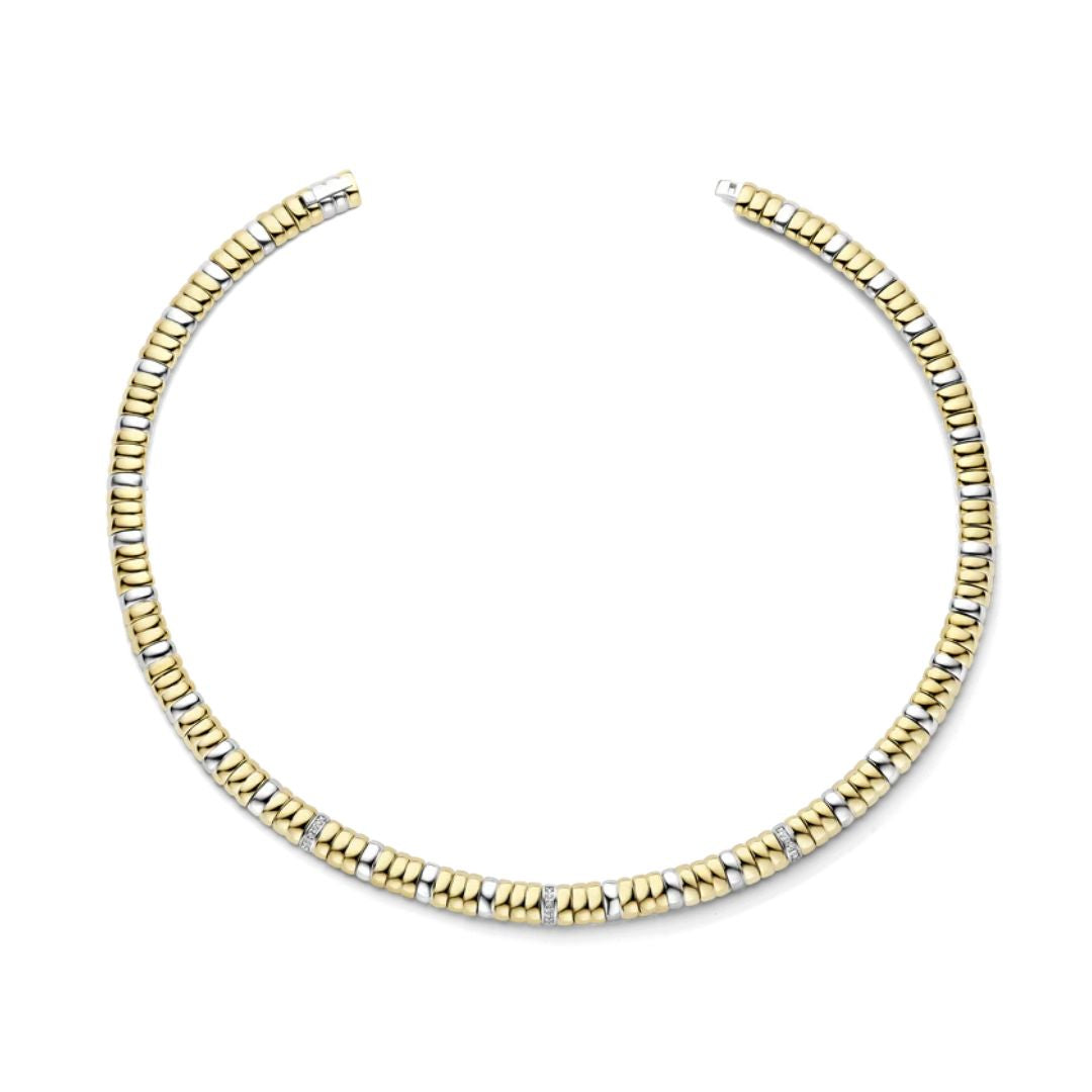 TI SENTO kaulakoru, keltakullattua hopeaa ja zirkonit, 34100ZY/44