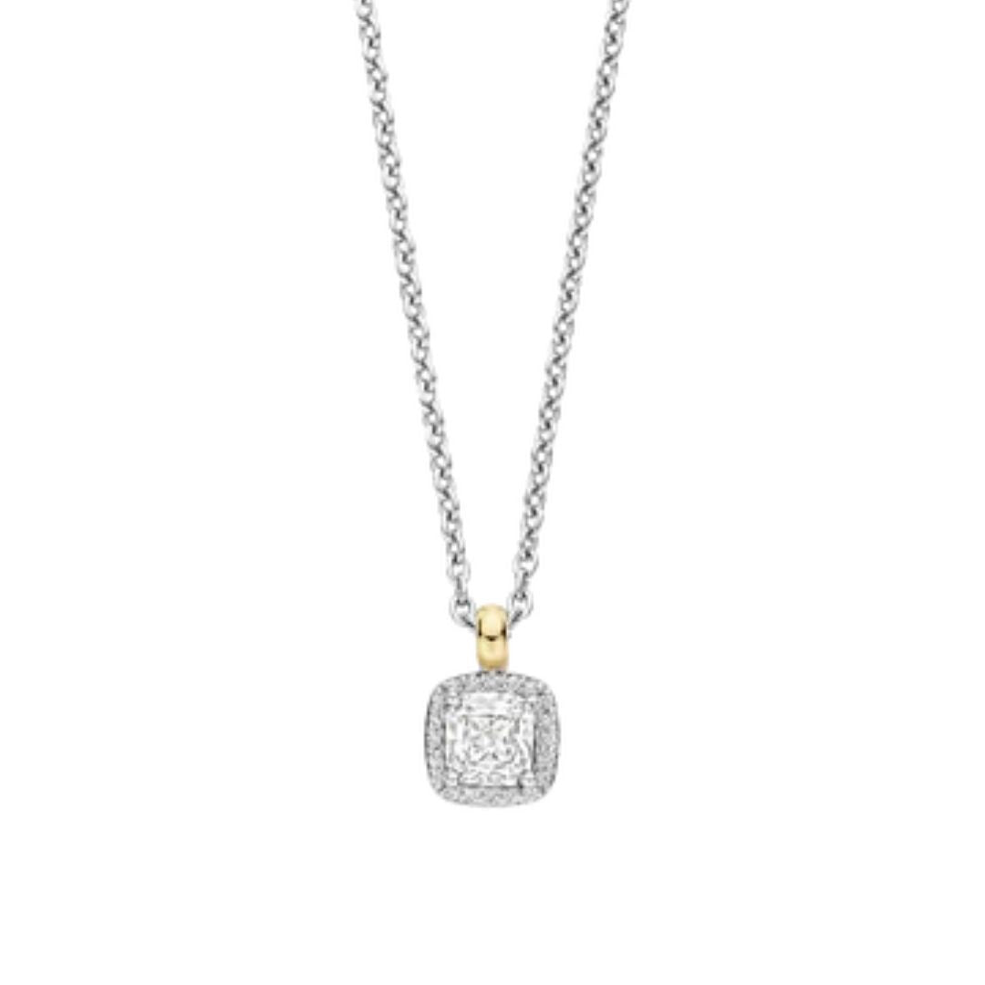 TI SENTO kaulakoru, keltakullattua hopeaa ja zirkonit 34103ZY/42