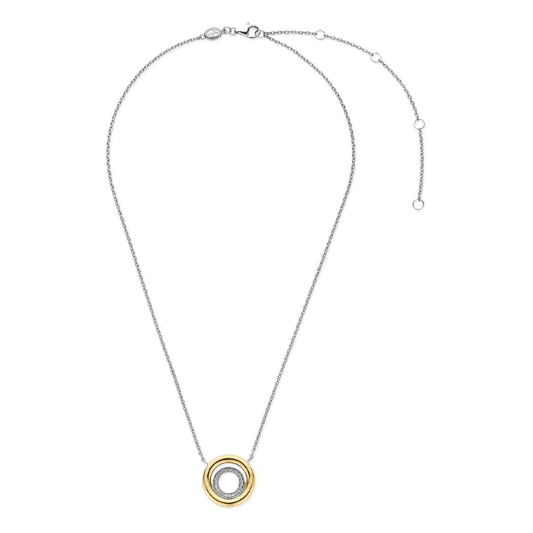 TI SENTO kaulakoru, keltakullattua hopeaa ja zirkonit 34105ZY/42