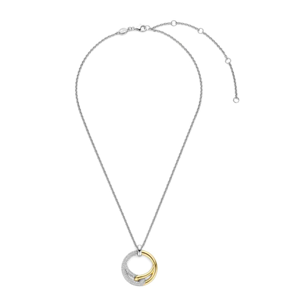 TI SENTO kaulakoru, keltakullattua hopeaa ja zirkonit 34107ZY/42