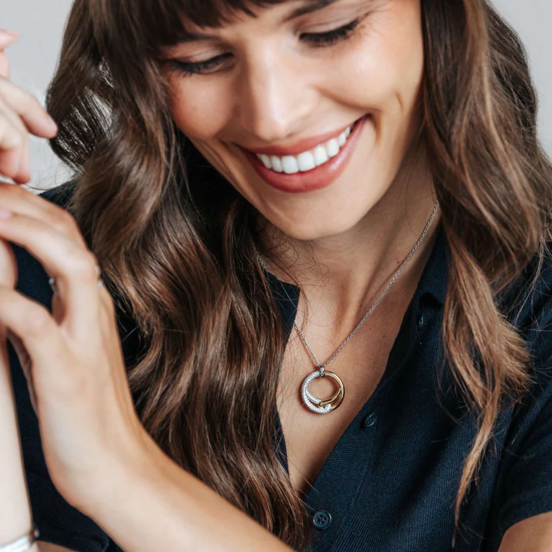 TI SENTO kaulakoru, keltakullattua hopeaa ja zirkonit 34107ZY/42