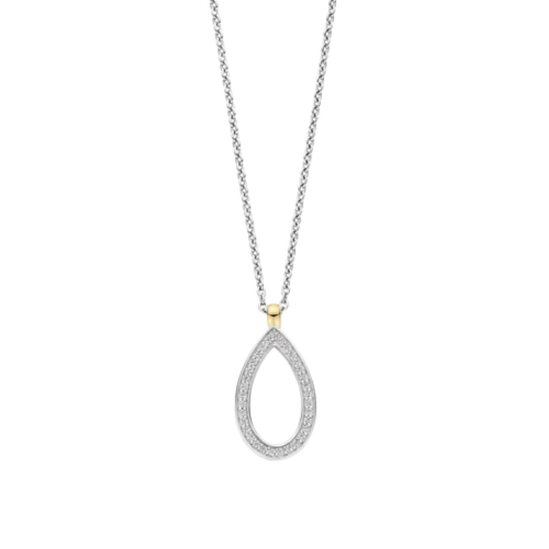 TI SENTO kaulakoru, keltakullattua hopeaa ja zirkonit 34110ZY/42