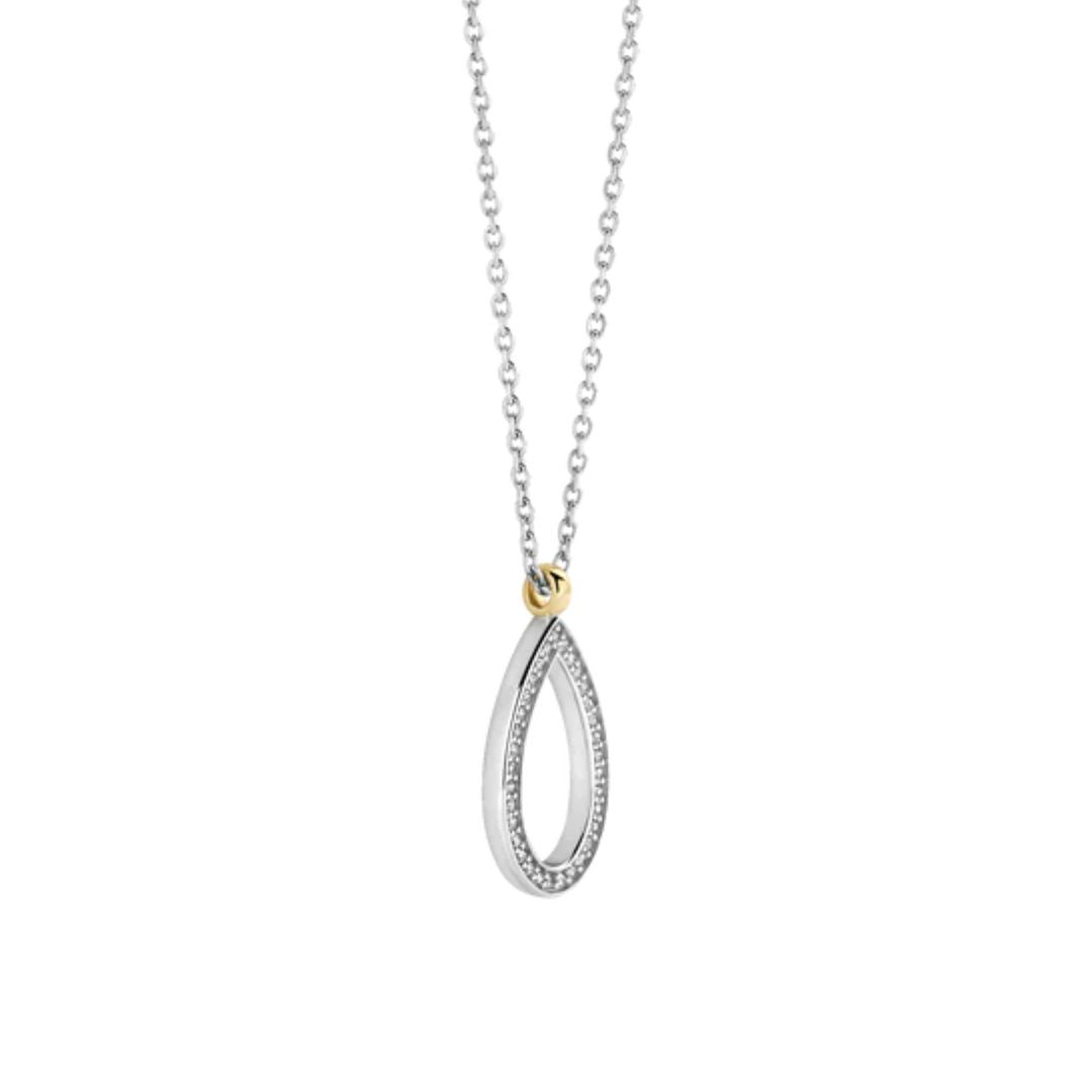 TI SENTO kaulakoru, keltakullattua hopeaa ja zirkonit 34110ZY/42