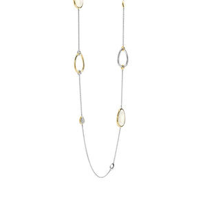 TI SENTO kaulakoru, keltakullattua hopeaa, zirkonit ja kristalleja 34102MW/80