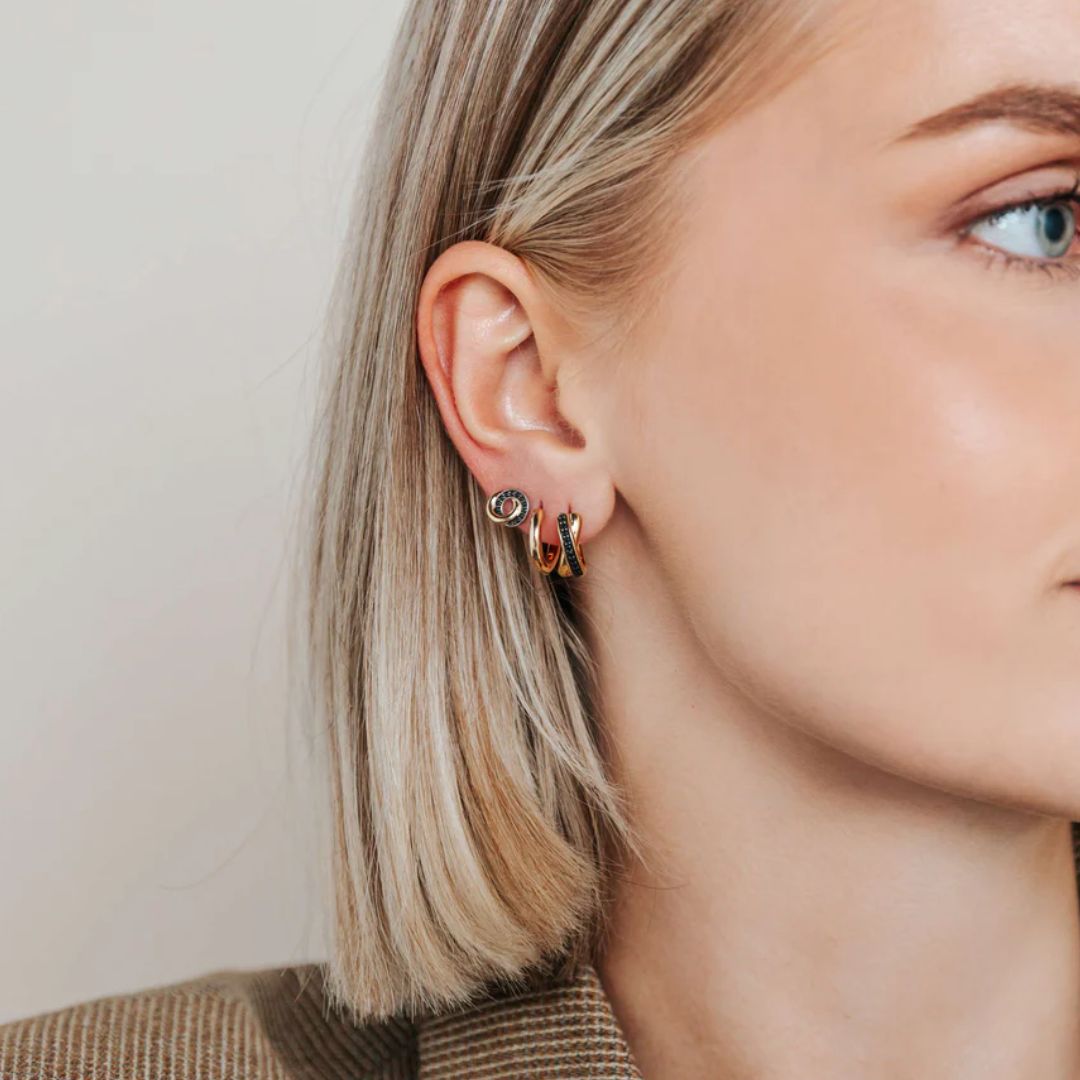 TI SENTO korvakorut, keltakullattua hopeaa ja zirkonit, 7784BY