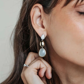 TI SENTO korvakorut, keltakullattua hopeaa ja zirkonit, 78028MW