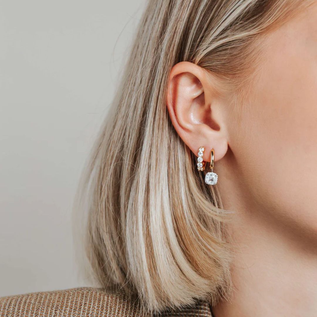 TI SENTO korvakorut, keltakullattua hopeaa ja zirkonit, 78030ZY