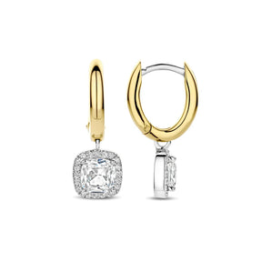 TI SENTO korvakorut, keltakullattua hopeaa ja zirkonit, 78030ZY