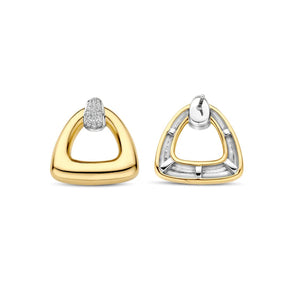TI SENTO korvakorut, keltakullattua hopeaa ja zirkonit, 78034ZY