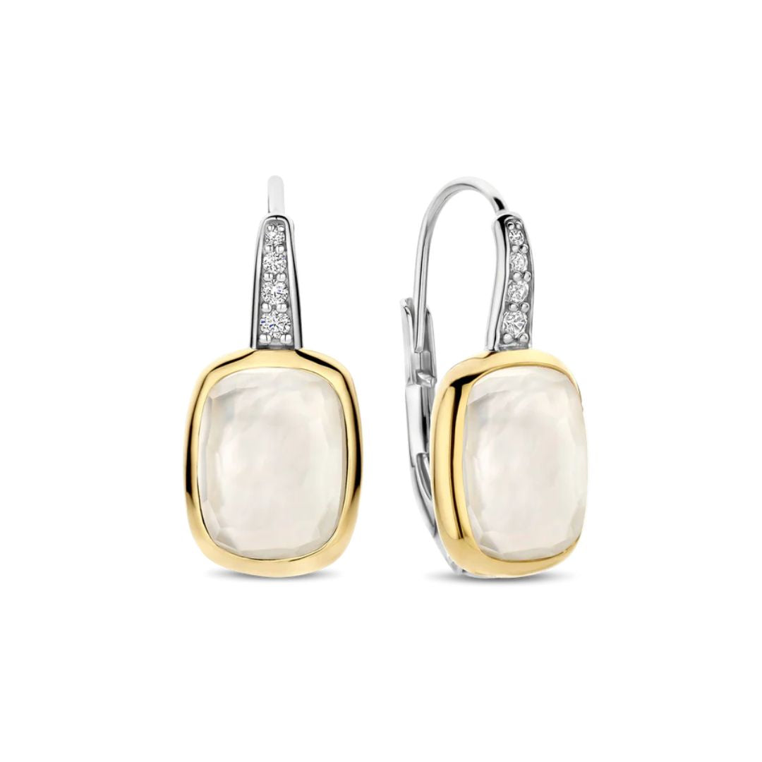 TI SENTO korvakorut, keltakullattua hopeaa, kristallit ja zirkonit, 78041MW