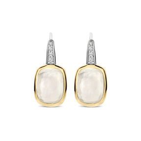 TI SENTO korvakorut, keltakullattua hopeaa, kristallit ja zirkonit, 78041MW
