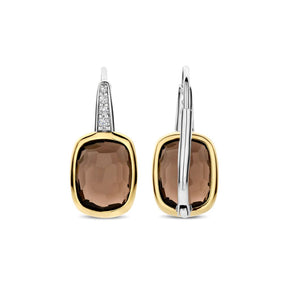 TI SENTO korvakorut, keltakullattua hopeaa, kristallit ja zirkonit, 78041SQ