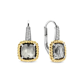 TI SENTO korvakorut, keltakullattua hopeaa, kristallit ja zirkonit, 78042GG