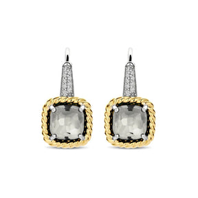 TI SENTO korvakorut, keltakullattua hopeaa, kristallit ja zirkonit, 78042GG