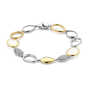 TI SENTO rannekoru, keltakullattua hopeaa, kristallit ja zirkonit, 23082MW