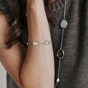 TI SENTO rannekoru, keltakullattua hopeaa, kristallit ja zirkonit, 23083MW