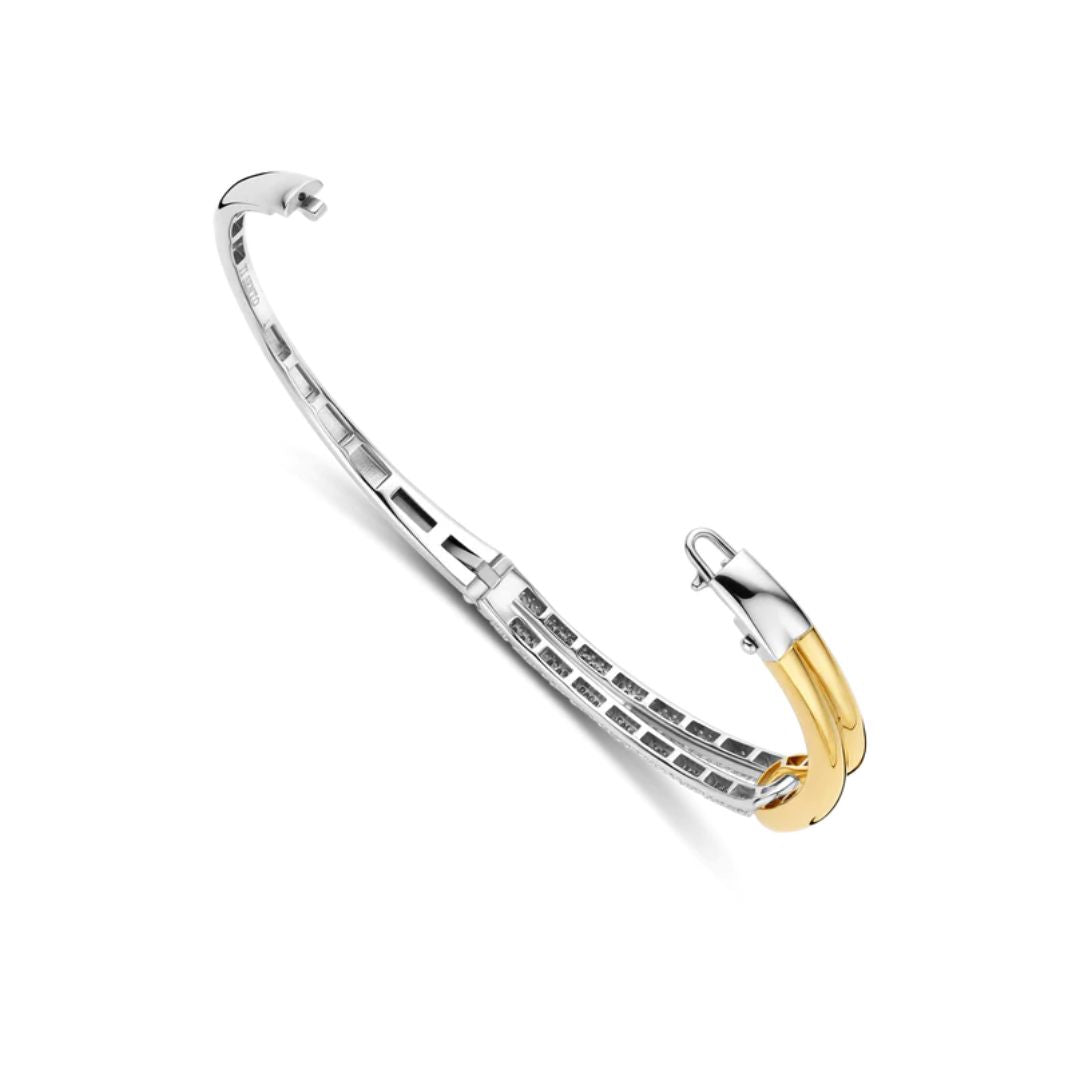 TI SENTO rannerengas, keltakullattua hopeaa ja zirkonit, 23085ZY