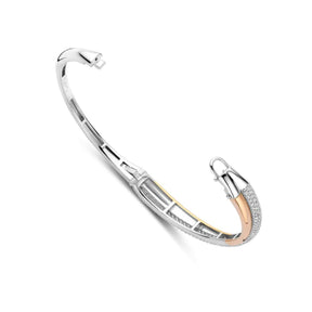 TI SENTO rannerengas, keltakullattua ja ruusukullattua hopeaa zirkoneilla, 23071ZT