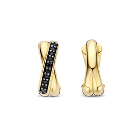 TI SENTO rengaskorvakorut, keltakullattua hopeaa ja zirkonit, 7667BY