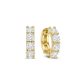 TI SENTO rengaskorvakorut, keltakullattua hopeaa ja zirkonit, 78023ZY