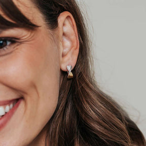 TI SENTO rengaskorvakorut, keltakullattua hopeaa ja zirkonit, 78036ZY