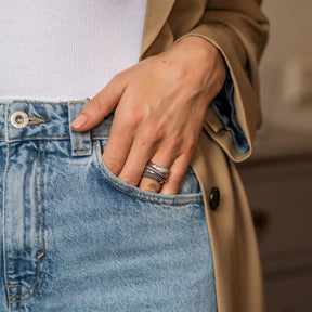 TI SENTO sormus, hopeaa ja zirkonit 12003ZI