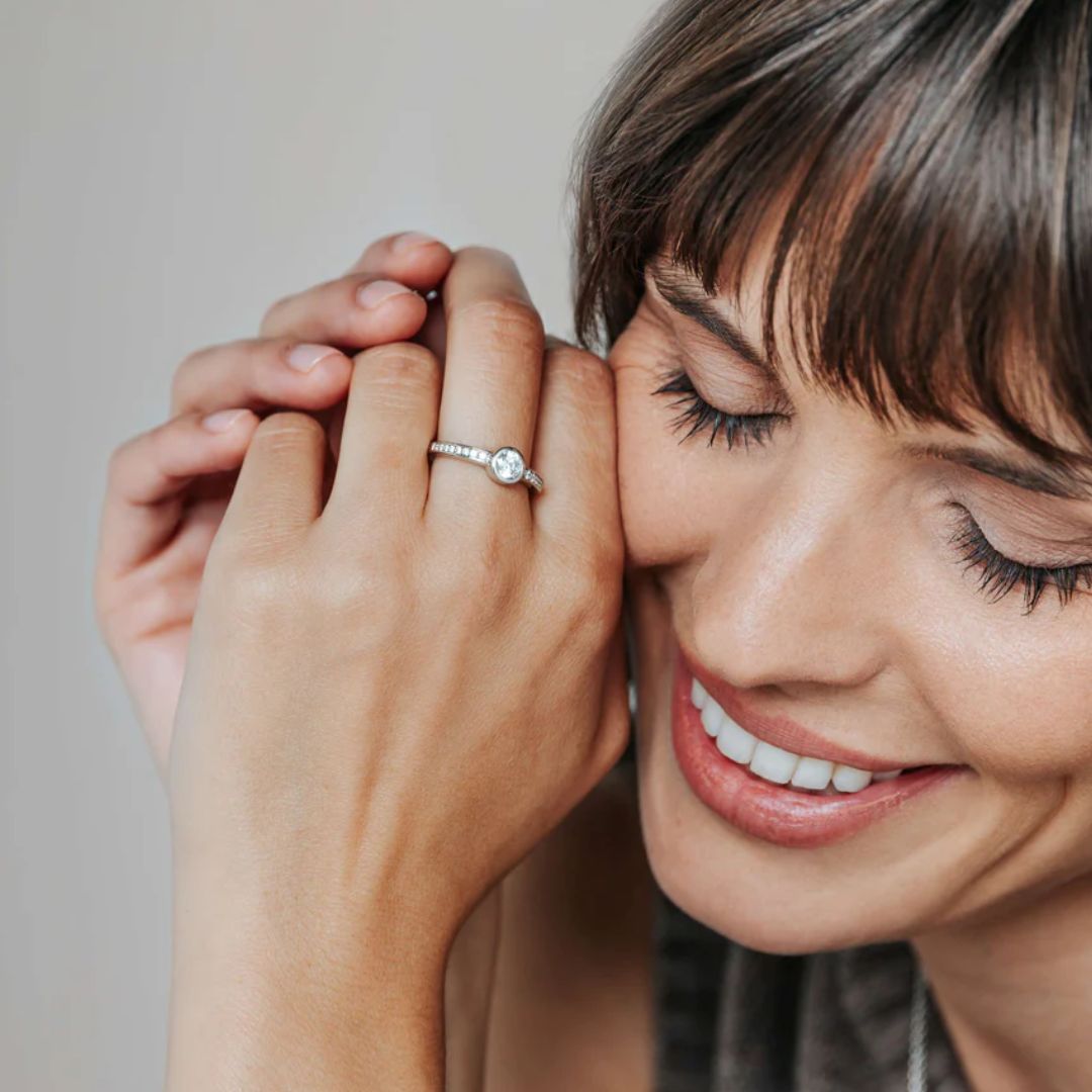 TI SENTO sormus, hopeaa ja zirkonit, 12390ZI