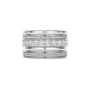 TI SENTO sormus, hopeaa ja zirkonit, 12396ZI