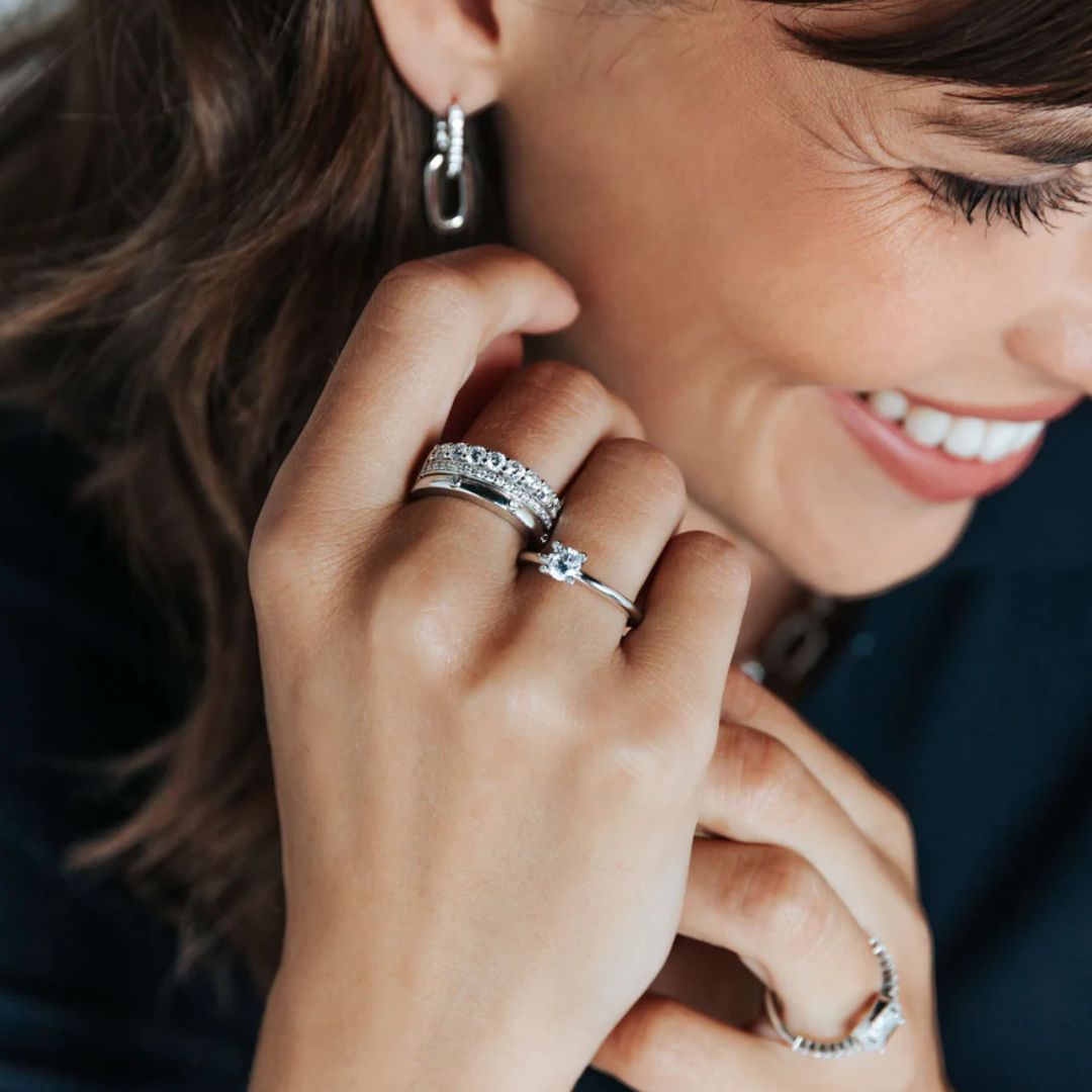 TI SENTO sormus, hopeaa ja zirkonit, 12397ZI