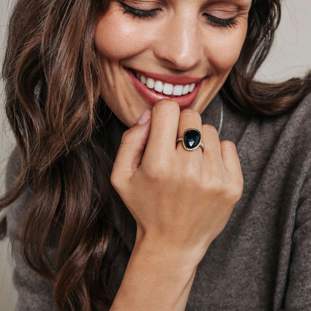 TI SENTO sormus, keltakullattua hopeaa ja zirkonit, 12386BY