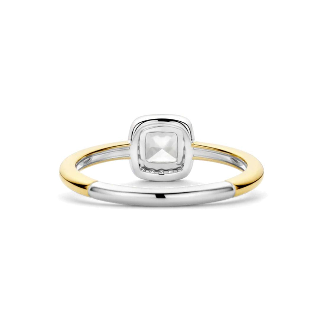 TI SENTO sormus, keltakullattua hopeaa ja zirkonit, 12388ZY