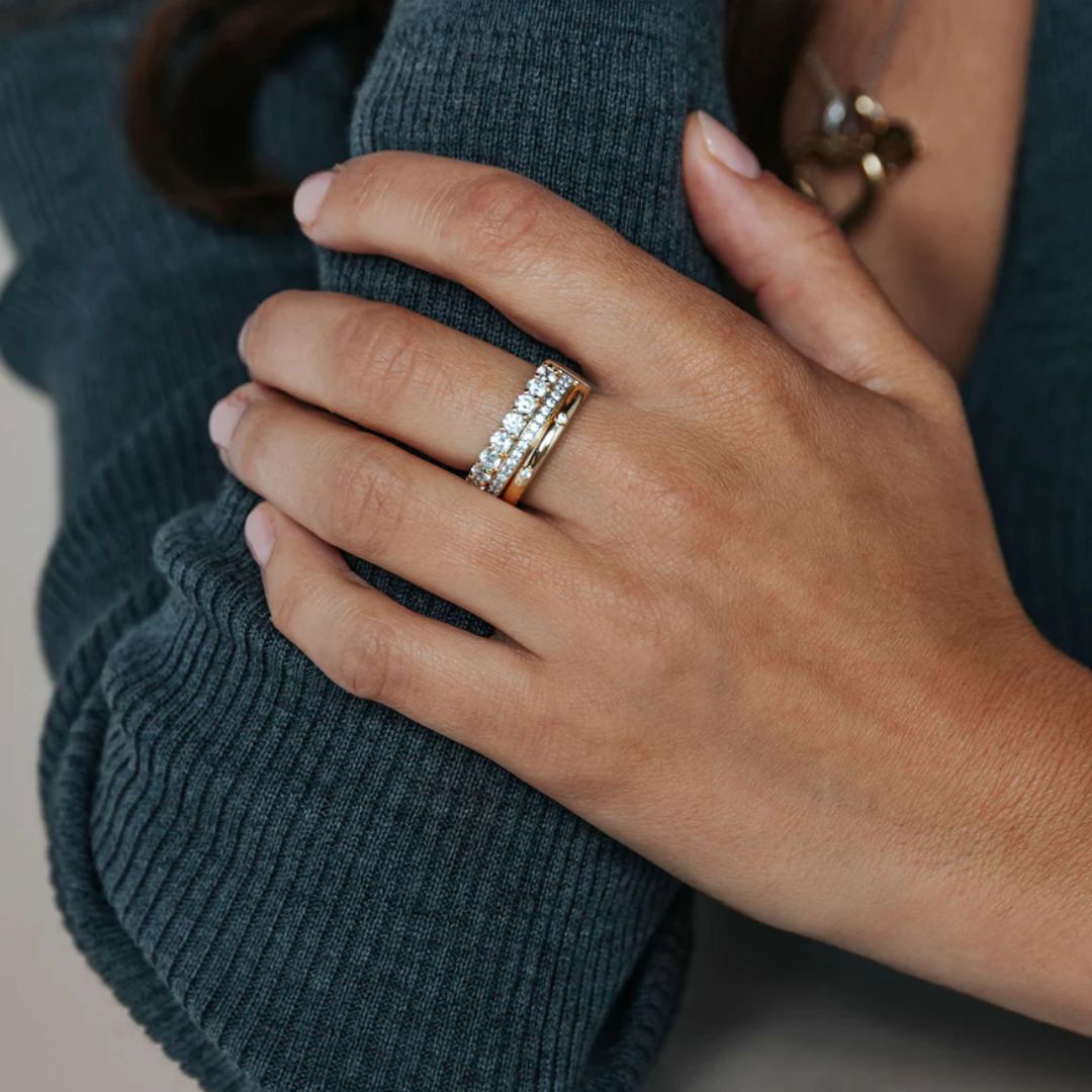 TI SENTO sormus, keltakullattua hopeaa ja zirkonit, 12397ZY