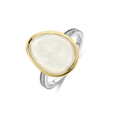 TI SENTO sormus, keltakullattua hopeaa, kristalli ja zirkonit, 12386MW